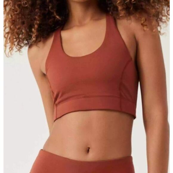 OUTDOOR VOICES Women's Doing Things Bra XXS Saddle Brown Red Racerback NWT - Picture 1 of 9